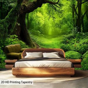 Tapiz de Bosque Brumoso, Naturaleza, Árbol Verde, Manta de Pared, Paisaje Tropical de Selva Tropical, Decoración para Colgar en el Hogar, Hecho en China - Product Image 4