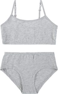 Conjunto de bragas a juego para niñas populares - Bralettes de algodón y bragas de cintura baja - Paquete múltiple - Product Image 5