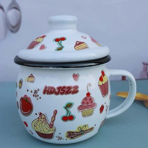 Großhandel Maßgefertigte 380ML Kaffeetasse Milchtasse Emaille Hitzebeständige Nachmittagstee-Tasse - Product Image 3