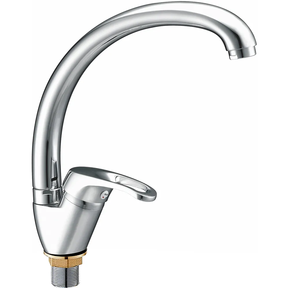 OZ8257-9F/10F BOOU Hot Sale Single Handle Deck Mounted Chromed Cheap Zinc Alloy Kitchen Sink Faucet Mixer Tap With Foot