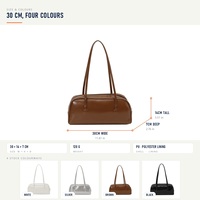 Sac à bandoulière pour femme style coréen en PU lisse couleur unie avec double sangle et poignée supérieure, idéal pour le quotidien – Vente en gros