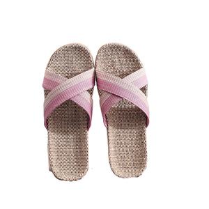 Pantofole da donna in lino estivo da interno antiscivolo silenziose morbide con funzione traspirante per uso domestico coppie <span class=keywords><strong>sandali</strong></span> da uomo - Product Image 1