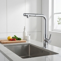 Robinet de cuisine monocommande avec cartouche céramique, design moderne, finition or, noir, chrome, montage sur plan, douchette extractible, garantie 5 ans