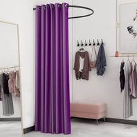 Rideaux de séparation plissés simples de couleur unie en forme de U pour la maison moderne et les vestiaires dans les magasins de vêtements