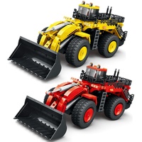 Reobrix 22009 Nuevo Cargador Mecánico Amarillo MOC, Modelo de Vehículo de Construcción, Bloques de Construcción de Plástico Eléctricos RC, Juego de Ladrillos de Juguete