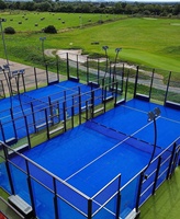 Court de padel panoramique à vue complète, toit imperméable, équipement complet, club commercial, 20m*10m, sur mesure