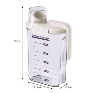 Récipient <span class=keywords><strong>de</strong></span> stockage hermétique pour riz, céréales, aliments secs, farine, distributeur <span class=keywords><strong>de</strong></span> nourriture pour chien et chat avec tasse à mesurer, boîte en plastique pour la cuisine - Product Image 4