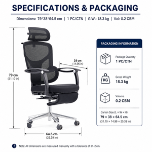 Modern Ergonomic Mesh Executive Office Chair with Adjustable Height Headrest Armrests Reclining Seat for Home Office - Product Image 6