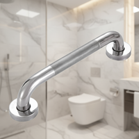 Barres d'appui murales en acier inoxydable 304 pour douche et toilettes, 40 cm, écologiques, pour personnes handicapées, avec garde-corps en verre, pour salle de bain