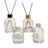 Bouteilles de diffuseur d'arômes en verre décoratives de luxe transparentes vides avec bouchon à vis