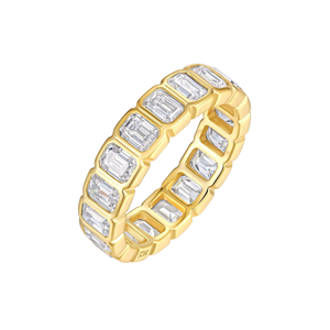 Prachtige Smaragd-Set Moissanite Ring, Alle S925 Sterling Verzilverd Met <span class=keywords><strong>18K</strong></span> Goud, Europese En Amerikaanse Trendy Ring - Product Image 2