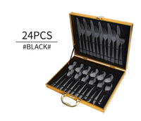 GEMEI Ensemble de Couverts de Table pour Hôtels et Restaurants, Cuillère Or, Vaisselle de Mariage, Service 24 Pièces en Acier Inoxydable
