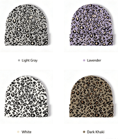 Chapeau en tricot pour femme à imprimé léopard - Automne Hiver - Protection contre le froid - Style tendance hip-hop