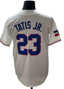 Camiseta de Béisbol de la República Dominicana 2026, Edición Local, <span class=keywords><strong>Blanca</strong></span>, Bordada # 22 <span class=keywords><strong>Soto</strong></span> # 27 Guerrero Jr # Ropa Deportiva Informal 23 Tatis Jr - Product Image 2