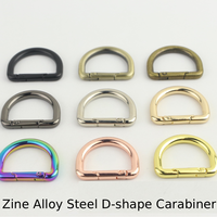 Mousqueton en alliage de zinc de 25 mm, léger, électroplaqué, pour accrocher sacs et porte-clés
