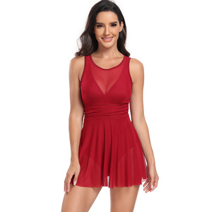 Maillot de bain une pièce pour femme, style halter, avec jupe, grande taille, design ajouré, pour la plage et la piscine - Product Image 4