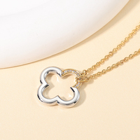 Collier personnalisé Mylove trèfle à quatre feuilles en argent sterling 925 plaqué or 14 carats avec zircon pour femme, idéal pour fiançailles, mariage et fêtes