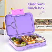 Boîte à bento de pique-nique portable pour étudiants Tritan de qualité alimentaire multi-compartiments sans BPA Design pailleté