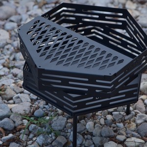 Poêle à bois d'extérieur octogonal en acier inoxydable, foyer portable pour le camping - Product Image 3