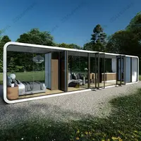 Tiny House Pod préfabriqué de luxe en acier de 40 pieds et 20 pieds, modèle Apple Cabin avec cuisine pour villas au Guatemala