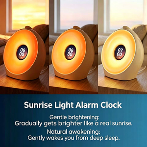 Réveil numérique à écran couleur avec simulation du lever et du coucher du soleil, machine à bruit blanc, veilleuse d'ambiance RGB pour chambre à coucher - Product Image 6