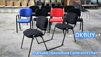 Chaise de conférence commerciale rembourrée et connectable avec crochets de liaison, barre au sol disponible pour les grandes conférences internationales