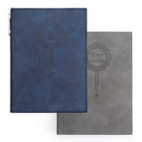 Zeamor Logo personnalisé en relief exécutif velours souple couverture en cuir calendrier Vintage agenda cadeau ensemble cahier personnalisé avec stylo