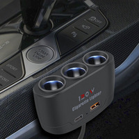 3-in-1 Auto-Ladeadapter Zigarettenanzünder Mehrfachsteckdose Doppel-USB-Stromverteiler Innenraumteile