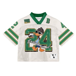 Ropa Deportiva de Moda, Camiseta de Fútbol Americano Retro de Malla con Cuello en V de Poliéster - Product Image 2