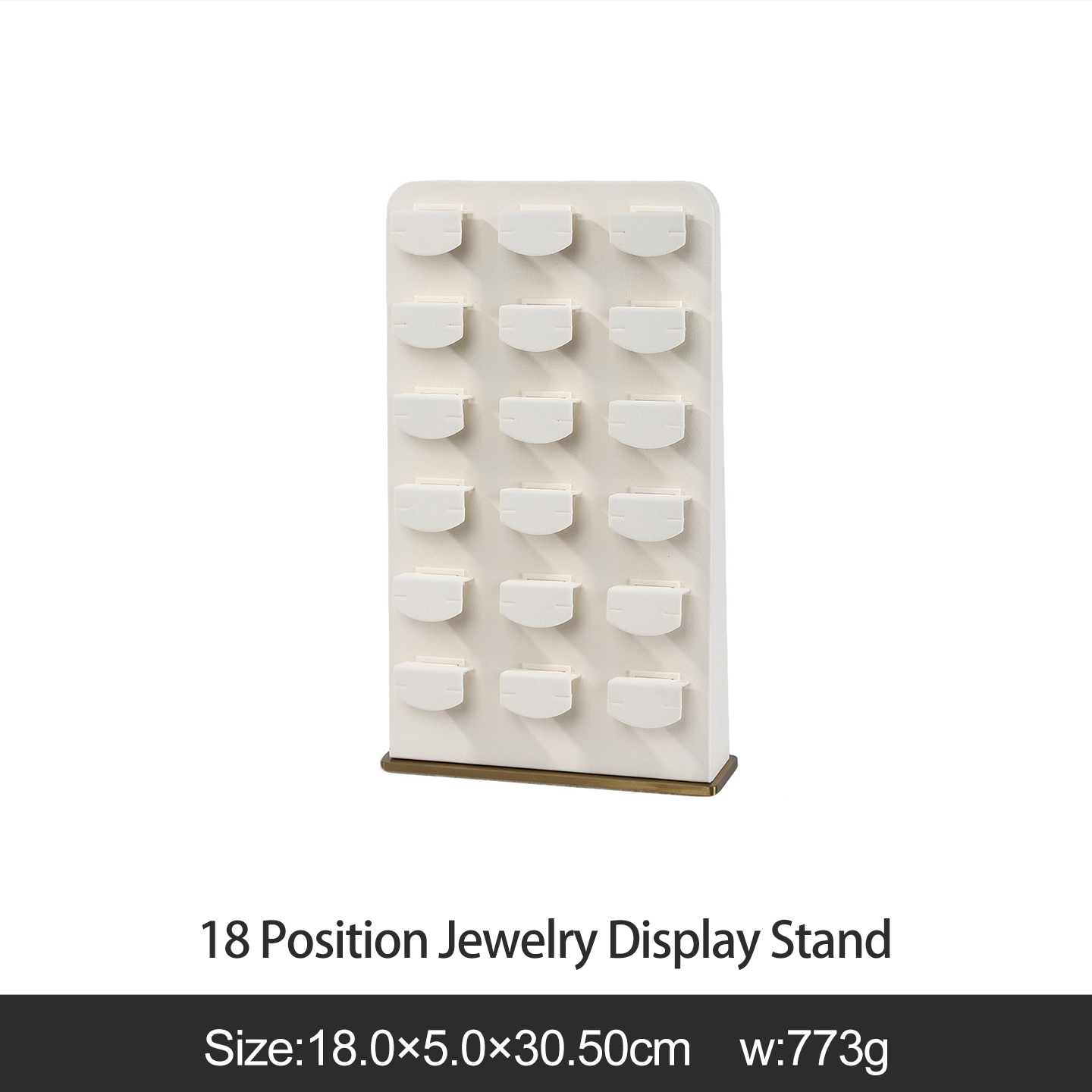 Soporte de exhibición de joyería blanco de 18 posiciones