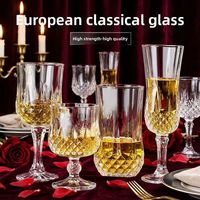 Ensemble de verres en cristal gaufré à coupe diamantée, flûtes à champagne et gobelets à vin rouge, transparents et modernes, pour mariage et bar