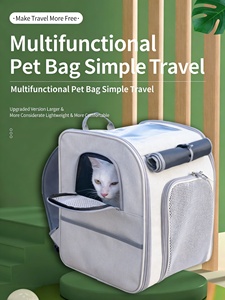 Sac à dos carré pliable grande capacité pour animaux de compagnie, respirant, pour loisirs et extérieur, sac de transport portable pour chat et chien, sac à bandoulière pour voyage - Product Image 2