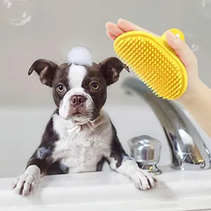 按摩橡胶宠物清洗按摩梳狗洗手套或刷咖喱梳子，用于猫狗清洗