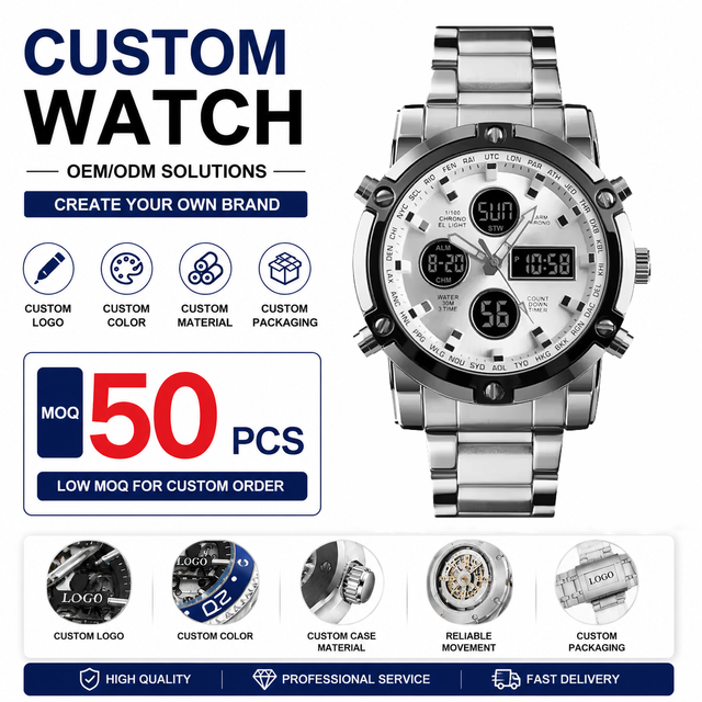 Skmei 1389 Custom Logo Men's Digital Sports Watch Analog Steel Wristwatch Multifunction Alarm Stopwatch Waterproof Watch OEM ODM
