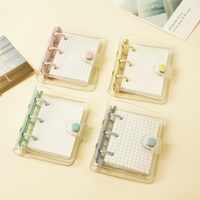Carnet à 3 anneaux à feuilles mobiles, mini, avec couverture transparente en PVC, planificateur portable, pages rechargeables, vente en gros disponible, idéal comme cadeau