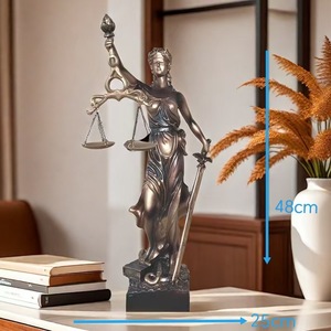 Sculpture en résine de la déesse Thémi, déesse de la justice, en bronze antique, statue de la Justice pour la décoration de la maison, le bureau, la bibliothèque, la décoration de cabinet d'avocats - Product Image 4