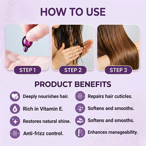 Huile capillaire 3-en-1 au gingembre et aux herbes, shampoing et après-shampoing avec traitement à la kératine, antipelliculaire et lissant pour femmes adultes - Product Image 4