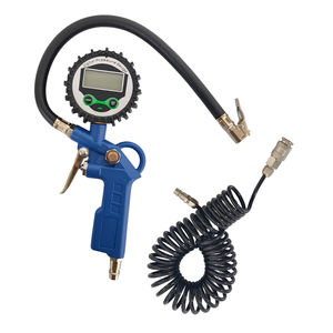 Gonfleur de pneus numérique portable avec manomètre - Tuyau noir et corps bleu pour une utilisation facile - Product Image 1