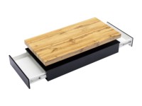 Mesa de Centro Rectangular de Estilo Industrial Minimalista, Mesa de Madera con Dos Cajones, Mesa Auxiliar para Sala de Estar, Muebles para el Hogar
