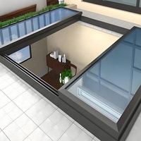 Vente chaude lucarne toit plat lumière de marche étanche insonorisé anti-dérapant sol en verre avec style ouvert automatique