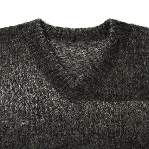 AiNear Vente en gros de logo personnalisé Design Oem & Odm Gradient Sleeveless v Neck Distressed Ripped Men <span class=keywords><strong>Mohair</strong></span> Knitted Fuzzy Vest Sweater - Product Image 2