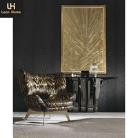 Fauteuil individuel de loisirs Mr Italian Light Luxury en tissu imprimé léopard, design moderne pour salon, fauteuil à dossier pour villa