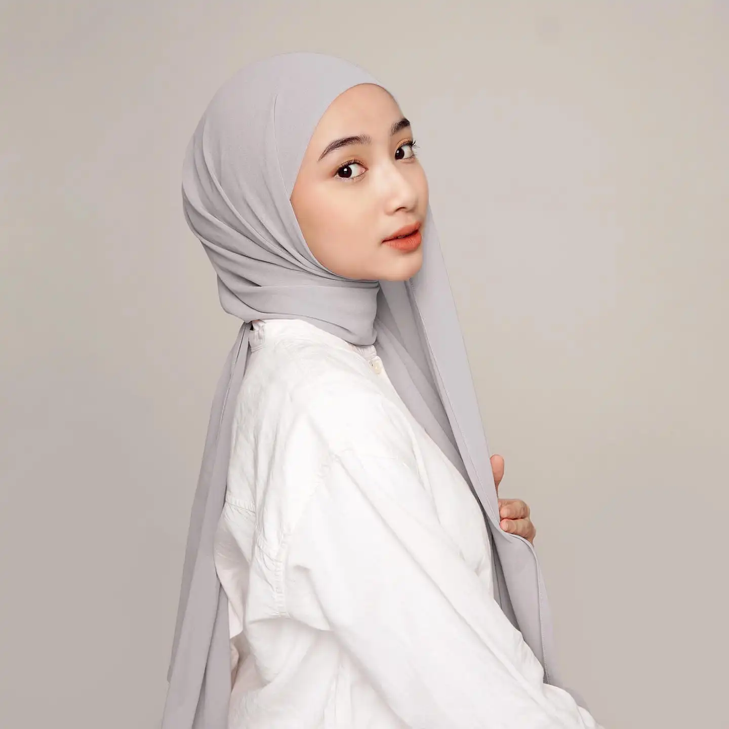 Soft Chiffon Silk yang nak try hand feel Alora Shawl role hem islamic Selene Shimmer Seri Sulam korean chiffon plain shawl