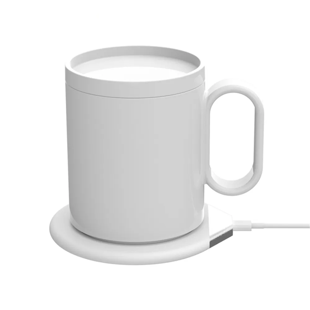 custom office desktop portable travel cup smart heater wireless charger electronic usb coffee mug warmer