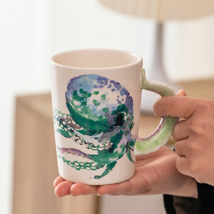 Creative Marine Animal Ceramic Mugs Cute 3D Seahorse Octopus Dolphin Coffee Mug - Product Image 2