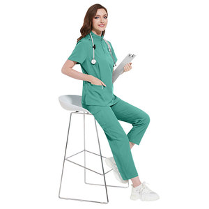 Vente en gros Logo personnalisé Médecin Infirmière Scrubs Uniformes Ensembles Hôpital Uniformes Médicaux Femmes À La Mode Scrubs Ensemble - Product Image 2