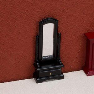 Miroir d'habillage complet américain miniature bricolage jouet en bois montage au sol miroir modèle chambre armoire de rangement accessoire poupée - Product Image 4