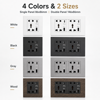 Prise murale universelle internationale à 3 prises avec USB Type-C 18W à charge rapide, 1 port USB-A 13A 110-250V pour hôtel et usage domestique