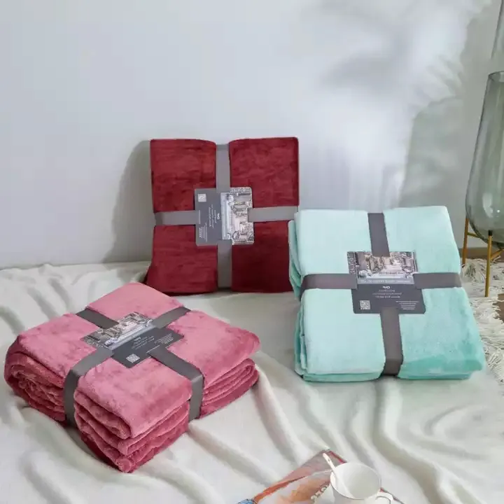 Manufacture Hot Sale Double Layer Delivery Fast Super Soft Stock Flannel Fleece Throw Blanket Quickly Coral Polar Bed Blankets