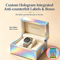 Boîte d'emballage de luxe personnalisée et recyclable pour collier holographique, avec code QR, estampage à chaud argenté, fournisseur OEM de bijoux en gros